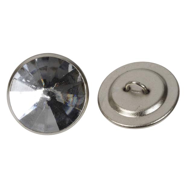 Clockwork Components 20mm Clear Gemstone Button (code: BTN009)