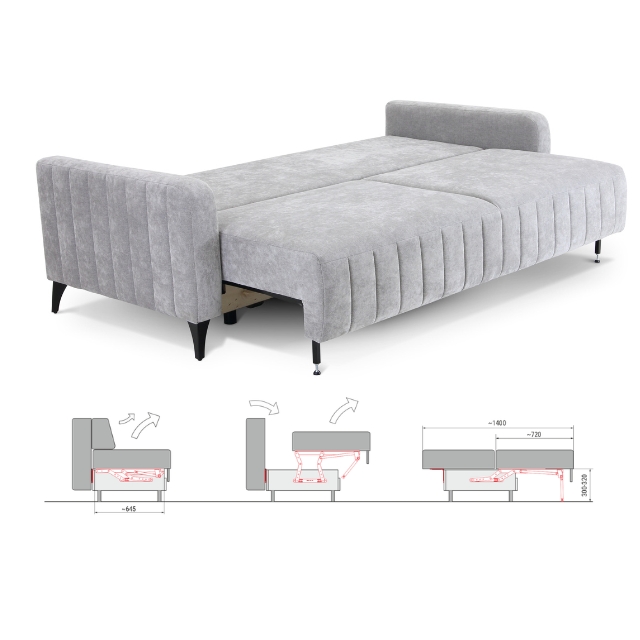 Clockwork Components DL Sofabed with Auto Leg (code: ST-DLAL-367)