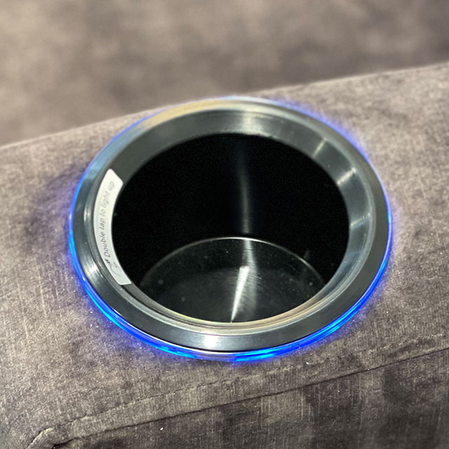 Clockwork Components Black Plastic Cup Holder - Blue LED Illumination (code: EM-CUP09)