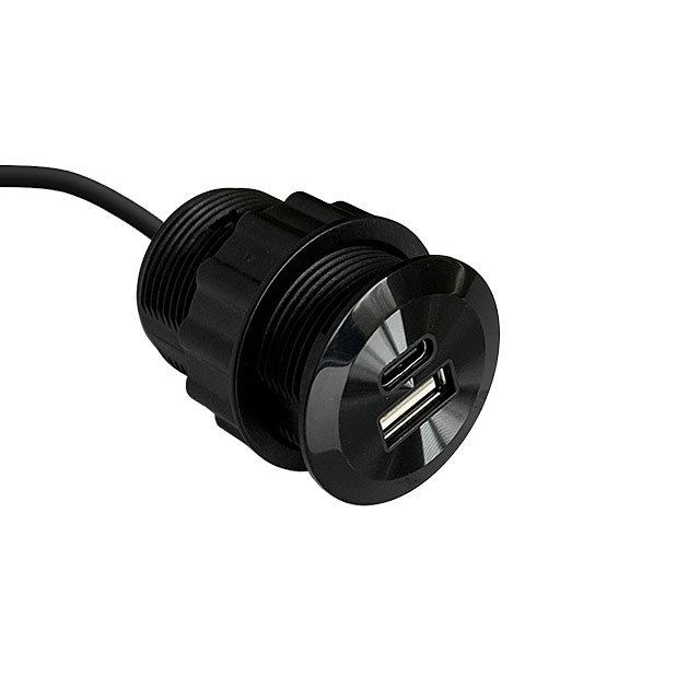 Clockwork Components Black USB A &amp; C Charging Socket (code: EM-USB12-BLK)