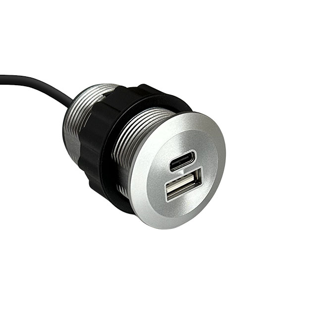 Clockwork Components Silver USB A &amp; C Charging Socket (code: EM-USB12-SLV)