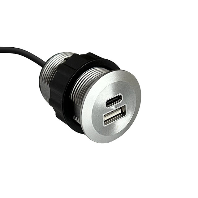 Clockwork Components Silver USB A &amp; C Charging Socket (code: EM-USB12-SLV-UK)
