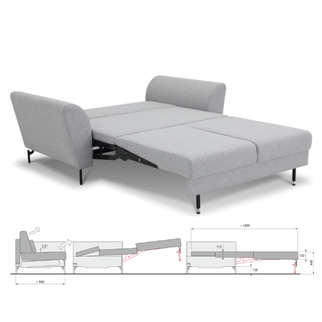 Clockwork Components Puma Pro Sofabed - High Leg (code: ST-PUMAPRO-HL637)
