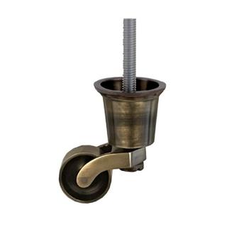 Clockwork Components Antique Brushed Brass Round Castor - 32mm (code: CAS198)