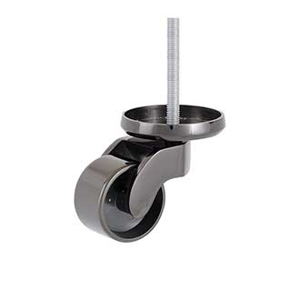 Clockwork Components Blk Chrome Large Shallow Cup Castor - 48mm (code: CAS257)