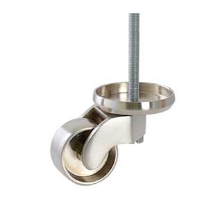 Clockwork Components Brushed Nickel Large Shallow Cup Castor - 48mm (code: CAS259)