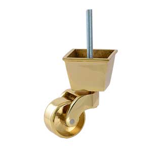 Clockwork Components Brass Large Square Castor - 48mm (code: CAS330)