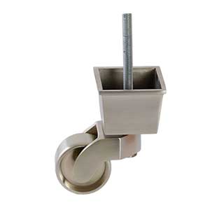 Clockwork Components Brushed Nickel Large Square Castor - 48mm (code: CAS339)