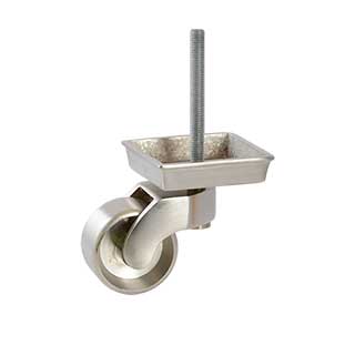 Clockwork Components Brushed Nickel Large Square Shallow Castor - 48mm (code: CAS642)