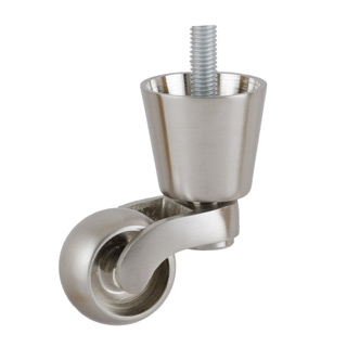 Clockwork Components Brushed Nickel Round Castor - 33mm (code: CAS816)