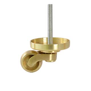 Clockwork Components Brushed Brass Shallow Cup Castor -33mm (code: CAS889)