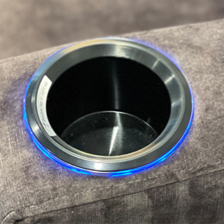 Clockwork Components Black Plastic Cup Holder - Blue LED Illumination (code: EM-CUP09)