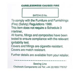 Clockwork Components Carelessness Causes Fire Label (code: PL21)