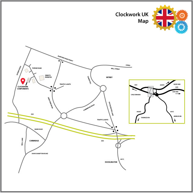 Clockwork Components UK location map.